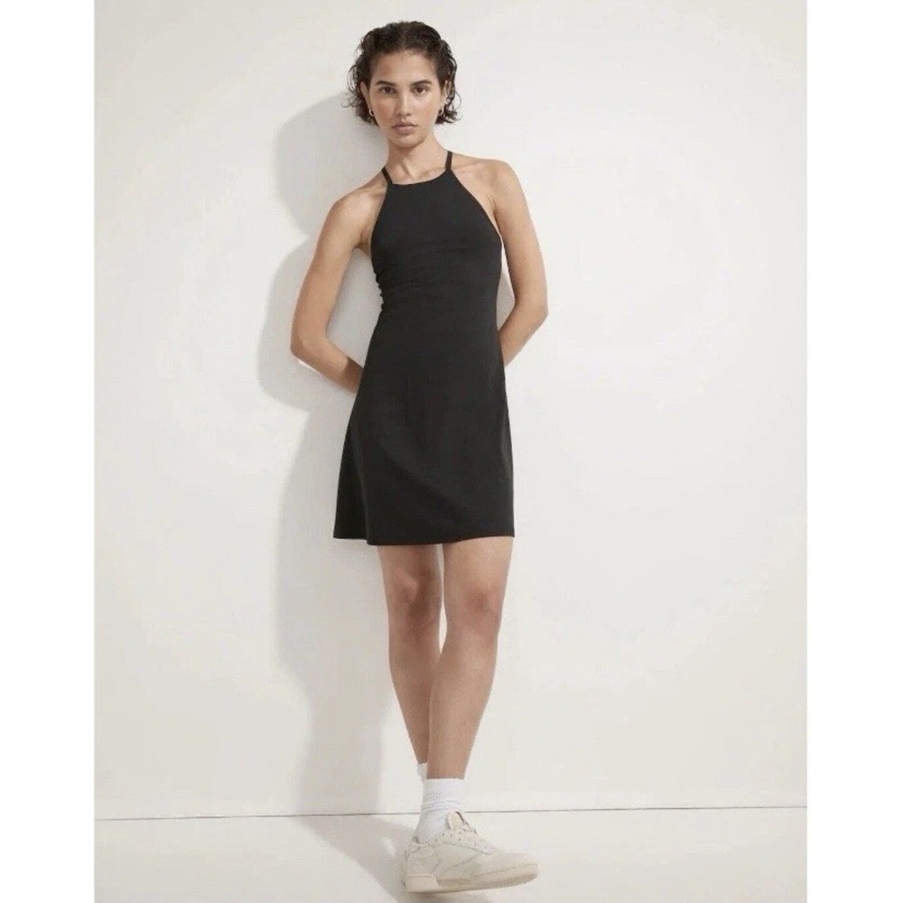Madewell Dress XL Black Halter Tank Mini Built In Shorts MWL Athletic Pickleball